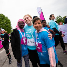 Two Girls on the Run participants and adult